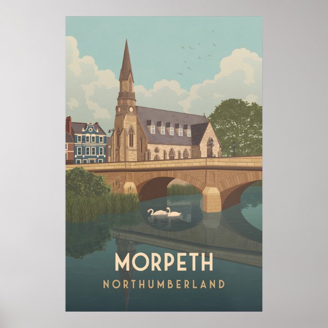 Morpeth Northumberland Resemålningaffisch Poster (Framsidan)
