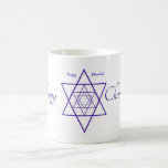 Morphing Lycklig Chanukah Mugg in Blue and White<br><div class="desc">När en hett hälls ut i mugg kommer judiska stjärnor för Chanukah ut ur perspektivet. Hur coola är det?!</div>