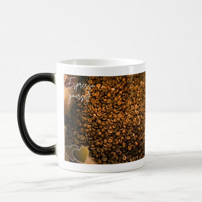 Morphing mug with coffee theme  magisk mugg (Vänster)