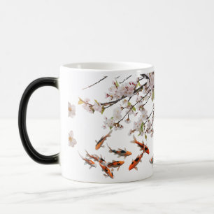 Morphing Mugg - Cherry Blommar & Koi Fish Art Desi