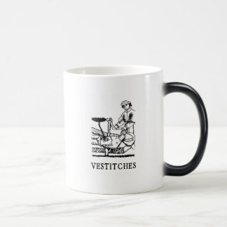 Morphing mugg för Vestitches logotyp