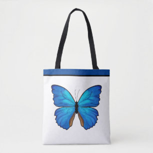 Morpho Blue Butterfly med Namn Tygkasse