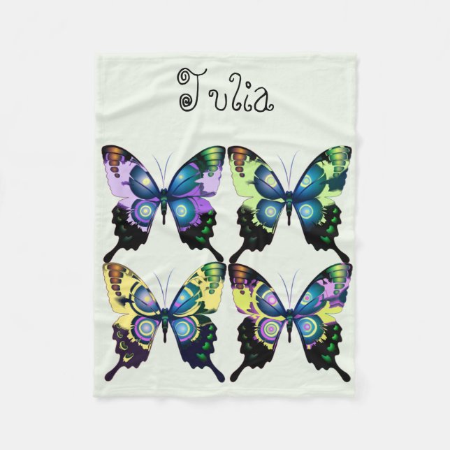 Morpho Blue Elegant Butterflies Fleece Blanket (Framsidan)