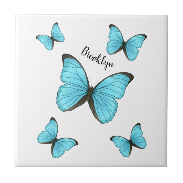 Morpho butterflies cartoon illustration kakelplatta (Framsidan)