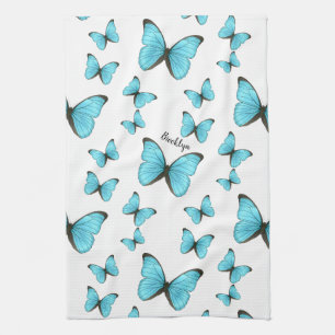 Morpho butterflies cartoon illustration kökshandduk
