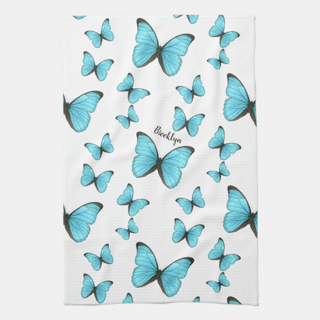 Morpho butterflies cartoon illustration   kökshandduk (Vertikal)