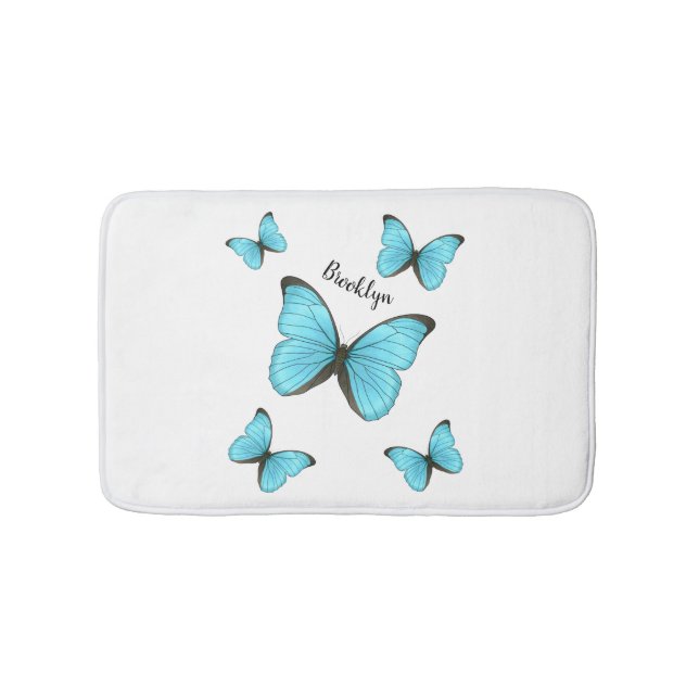 Morpho Butterflies tecknad illustration Badrumsmatta (Framsidan)