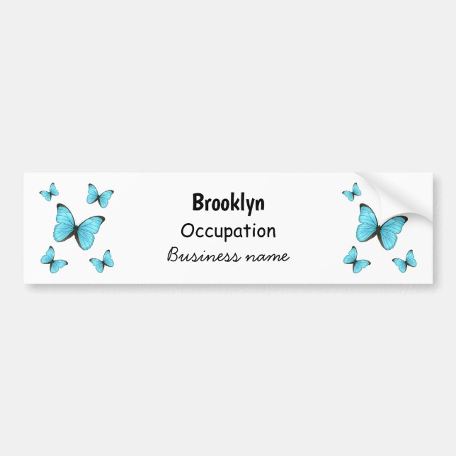 Morpho Butterflies tecknad illustration Bildekal (Framsidan)