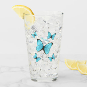 Morpho Butterflies tecknad illustration Glaskopp