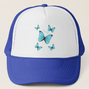Morpho Butterflies tecknad illustration Keps