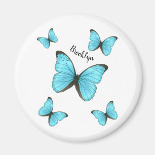 Morpho Butterflies tecknad illustration Magnet