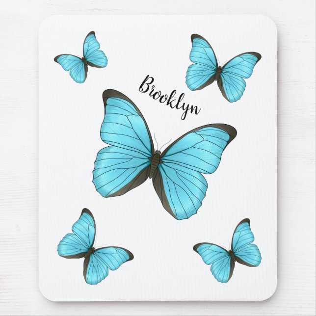 Morpho Butterflies tecknad illustration Musmatta (Framsidan)