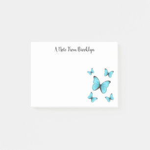 Morpho Butterflies tecknad illustration Post-it Block