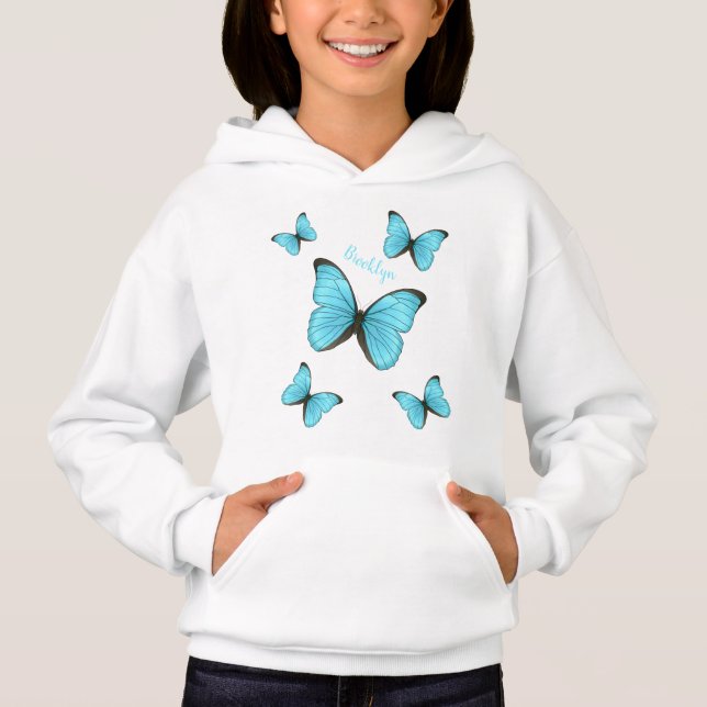 Morpho Butterflies tecknad illustration T Shirt (Framsida)
