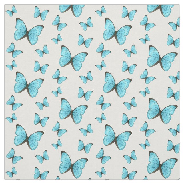 Morpho Butterflies tecknad illustration Tyg (Provkarta)