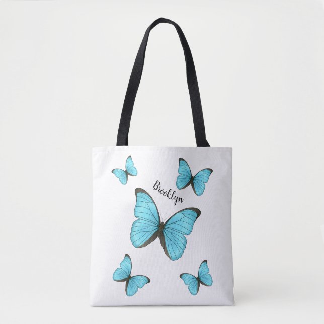 Morpho Butterflies tecknad illustration Tygkasse (Framsida)