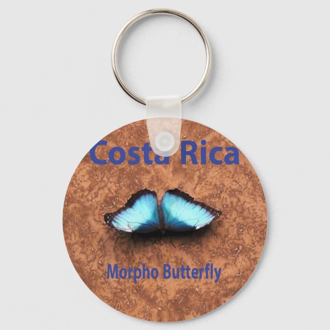 Morpho butterfly Costa Rica Nyckelring (Framsida)