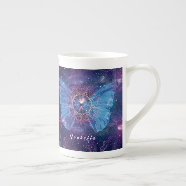 Morpho butterfly / Galaxy Mandala Benporslin Mugg (Höger)