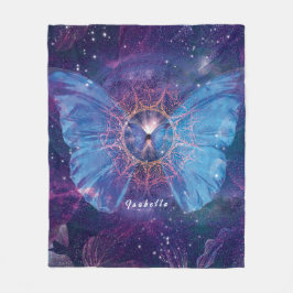 Morpho butterfly / Galaxy Mandala Fleecefilt