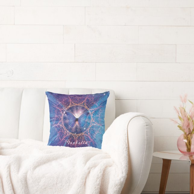 Morpho butterfly / Galaxy Mandala Kudde (Soffa)