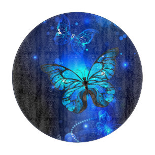 Morpho Butterfly i Mörkens bakgrund