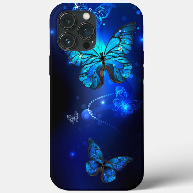 Morpho Butterfly i Mörkens bakgrund (Baksida)