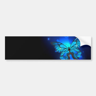 Morpho Butterfly i Mörkens bakgrund Bildekal