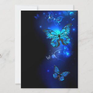 Morpho Butterfly i Mörkens bakgrund Julkort