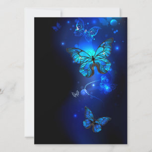 Morpho Butterfly i Mörkens bakgrund Meddelande