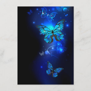 Morpho Butterfly i Mörkens bakgrund Tilläggskort