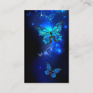 Morpho Butterfly i Mörkens bakgrund Visitkort