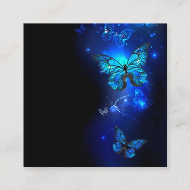 Morpho Fjäril i den mörka Bakgrunden (Framsida)