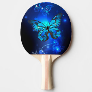 Morpho Fjäril i Mörk Bakgrund Pingisracket