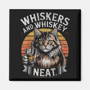 Morrhår och snygg rolig kattälskare drickare magnet
