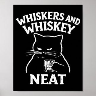 Morrhår och snygg rolig kattälskare drickare poster
