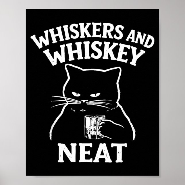Morrhår och snygg rolig kattälskare drickare poster (Framsidan)