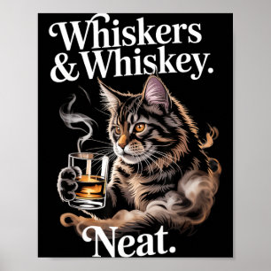 Morrhår och snygg rolig kattälskare drickare poster