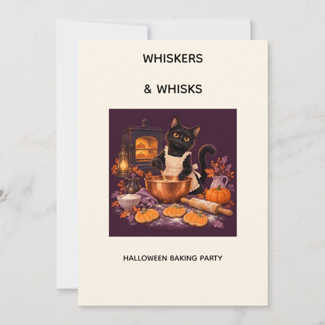 Morrhår och vispar Halloween bakfest Inbjudningar (Framsida)