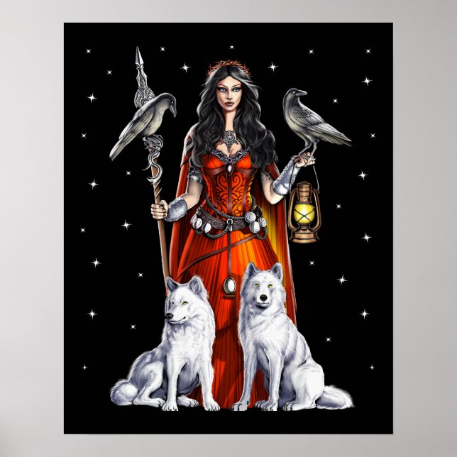 Morrigan Celtic Goddess Poster (Framsidan)
