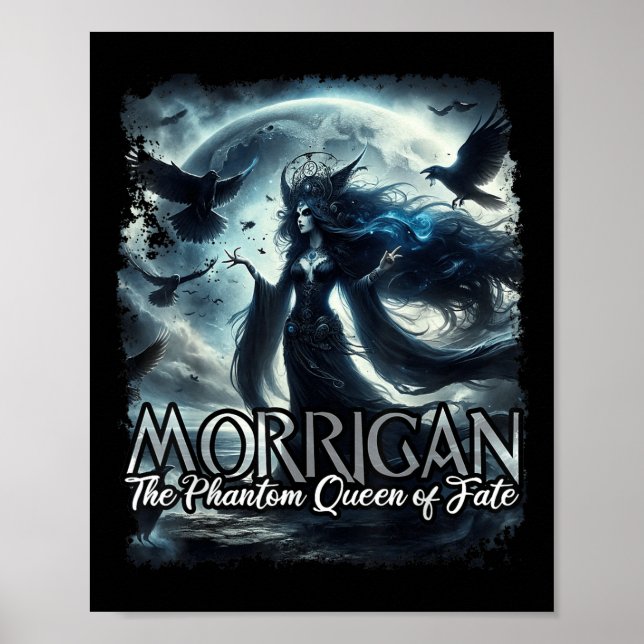 Morrigan Celtic Irish Mythology Raven Kråka Krig Poster (Framsidan)