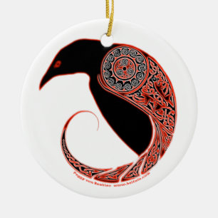 Morrigan den korpsvarta Celtic prydnaden #2 Julgransprydnad Keramik