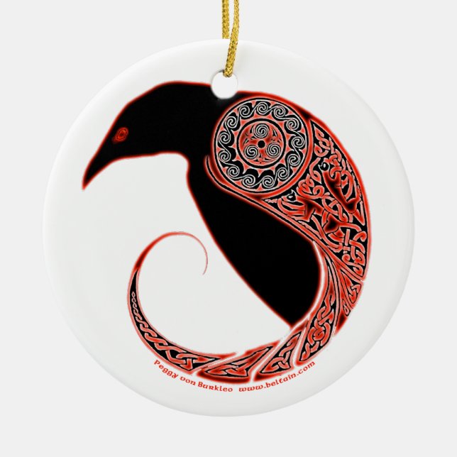 Morrigan den korpsvarta Celtic prydnaden #2 Julgransprydnad Keramik (Framsidan)