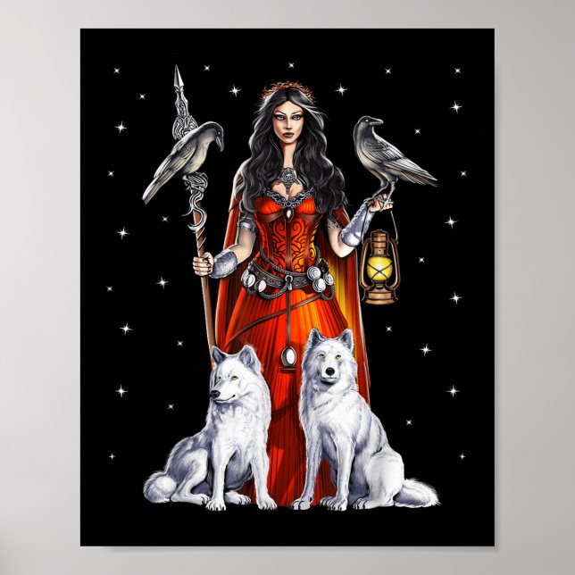 Morrigan Goddes Celtic Mythology Pagan Gudom of W Poster (Framsidan)