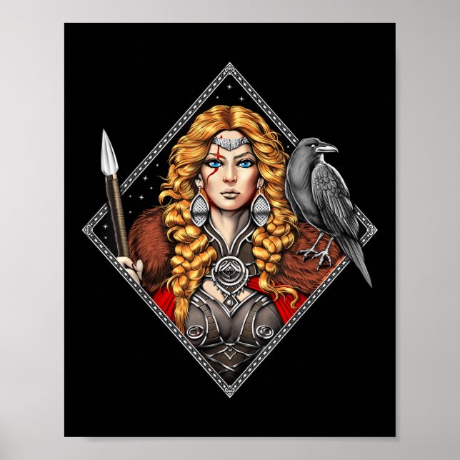 Morrigan Goddes Celtic Mythology Pagan Gudom of W Poster (Framsidan)