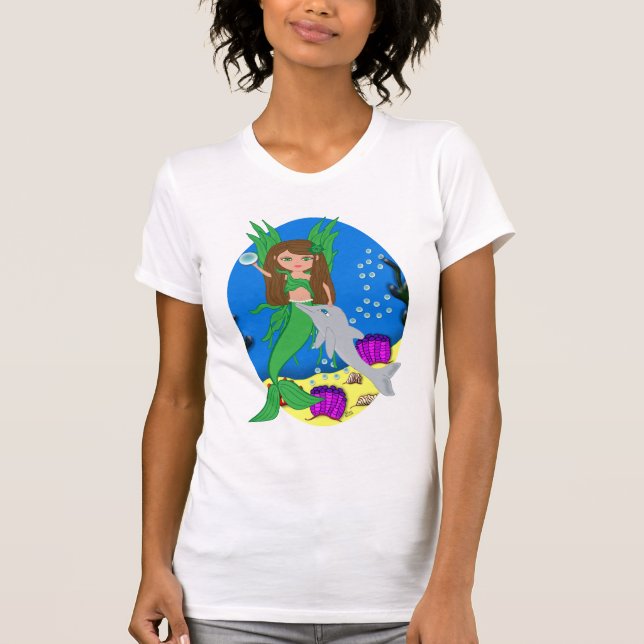 Morrigan Grönt Merfaery och Dolphin T-shirt (Framsida)