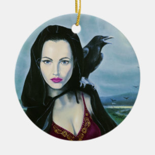 "Morrigan" gudinnaprydnad/hänge Julgransprydnad Keramik
