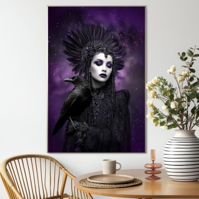 Morrigan Lila Black Raven Goddess Art Poster (Skapare uppladdad)