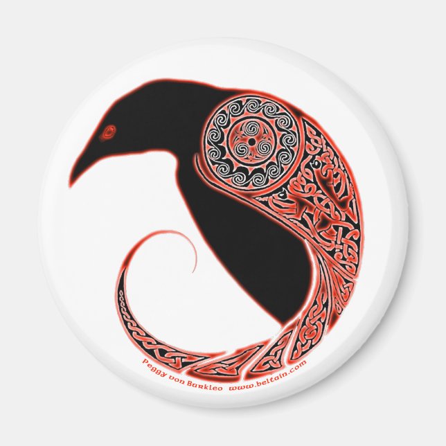 Morrigan Raven Celtic knotwork magnets Magnet (Framsidan)