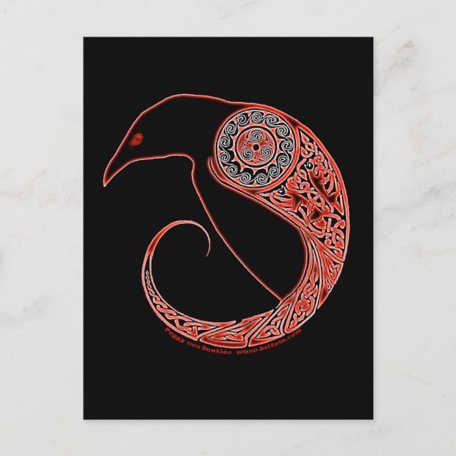 Morrigan Raven Celtic-vykort Vykort (Framsida)