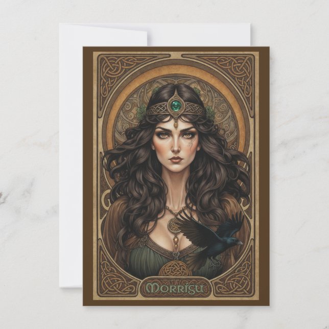 Morrígu Celtic Goddess Art Flat Thank You Card Tack Kort (Framsida)